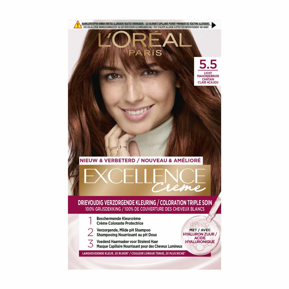 opwinding Zenuwinzinking Einde L'Oréal Excellence Creme Haarverf 5.5 Licht Mahoniebruin | Plein.nl