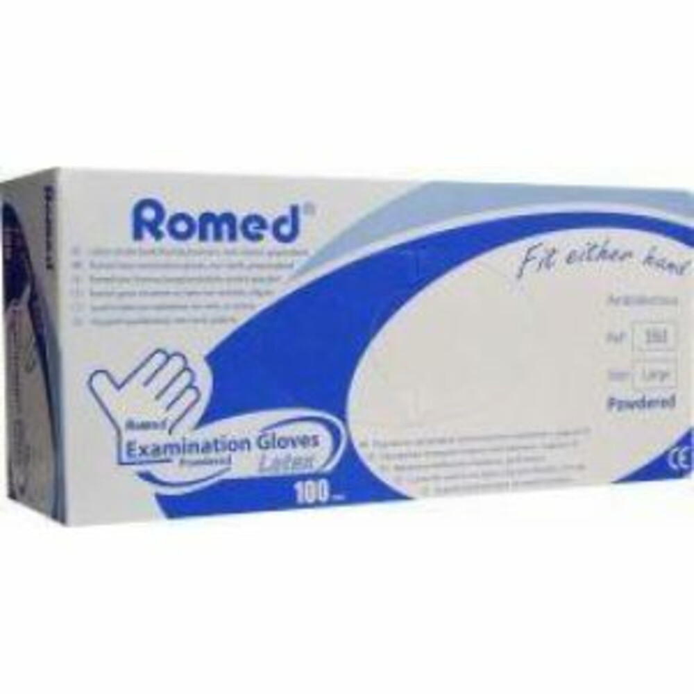 Romed Latex Handschoen Natural Spray Poeder L 100stuks