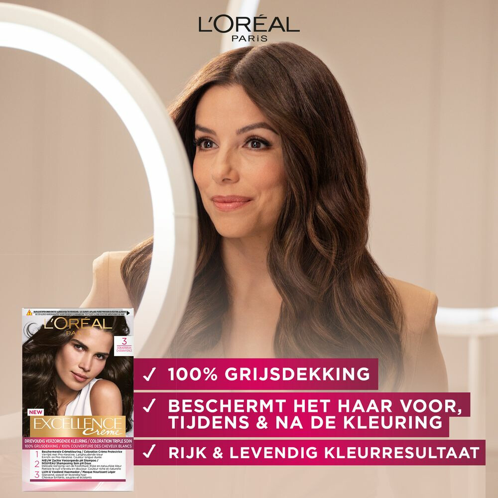 L'Oréal Excellence Crème Permanente Crèmekleuring 5.3 Licht Goudbruin ...