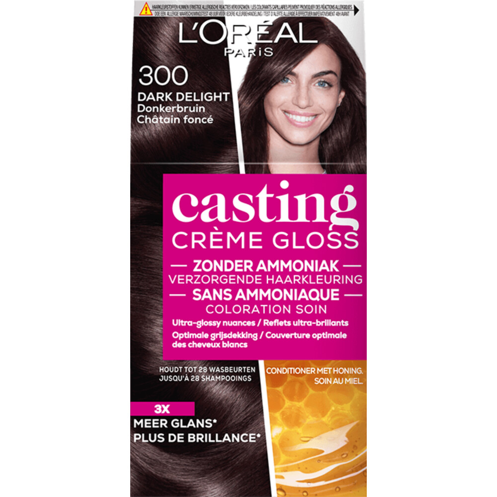 3x L'Oréal Casting Crème Gloss Semi-Permanente Haarkleuring 300 Dark Delight - Donkerbruin