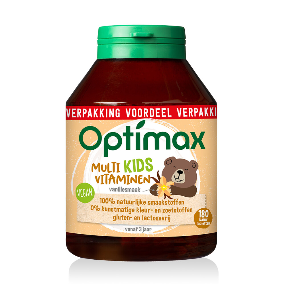 Chromatisch Geurig rots Optimax Kinder Multivitamine Vanille 180 tabletten | Plein.nl