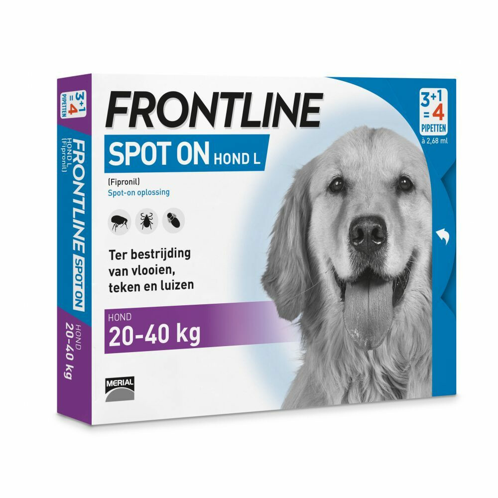 pen Aantrekkingskracht platform Frontline Spot On Anti Vlooien en Teken Druppels Hond 20 - 40 kg 4 pipetten  | Plein.nl