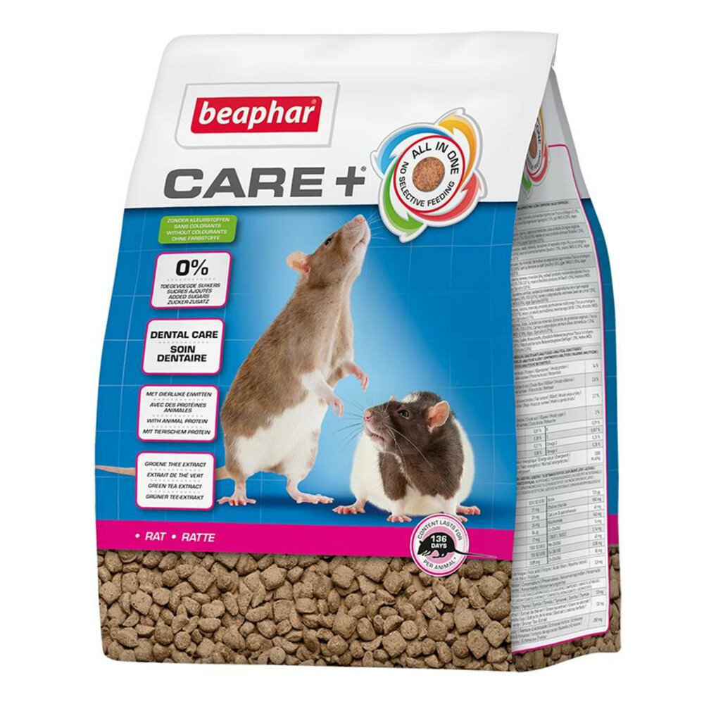 4x Beaphar Care+ Rattenvoer 1,5 kg