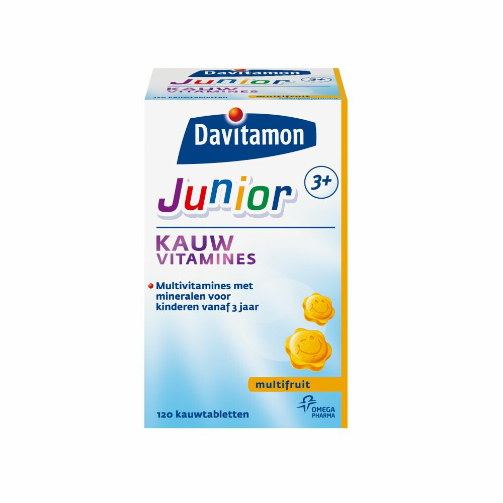 2x Davitamon Junior 3+ Multifruit 120 kauwtabletten