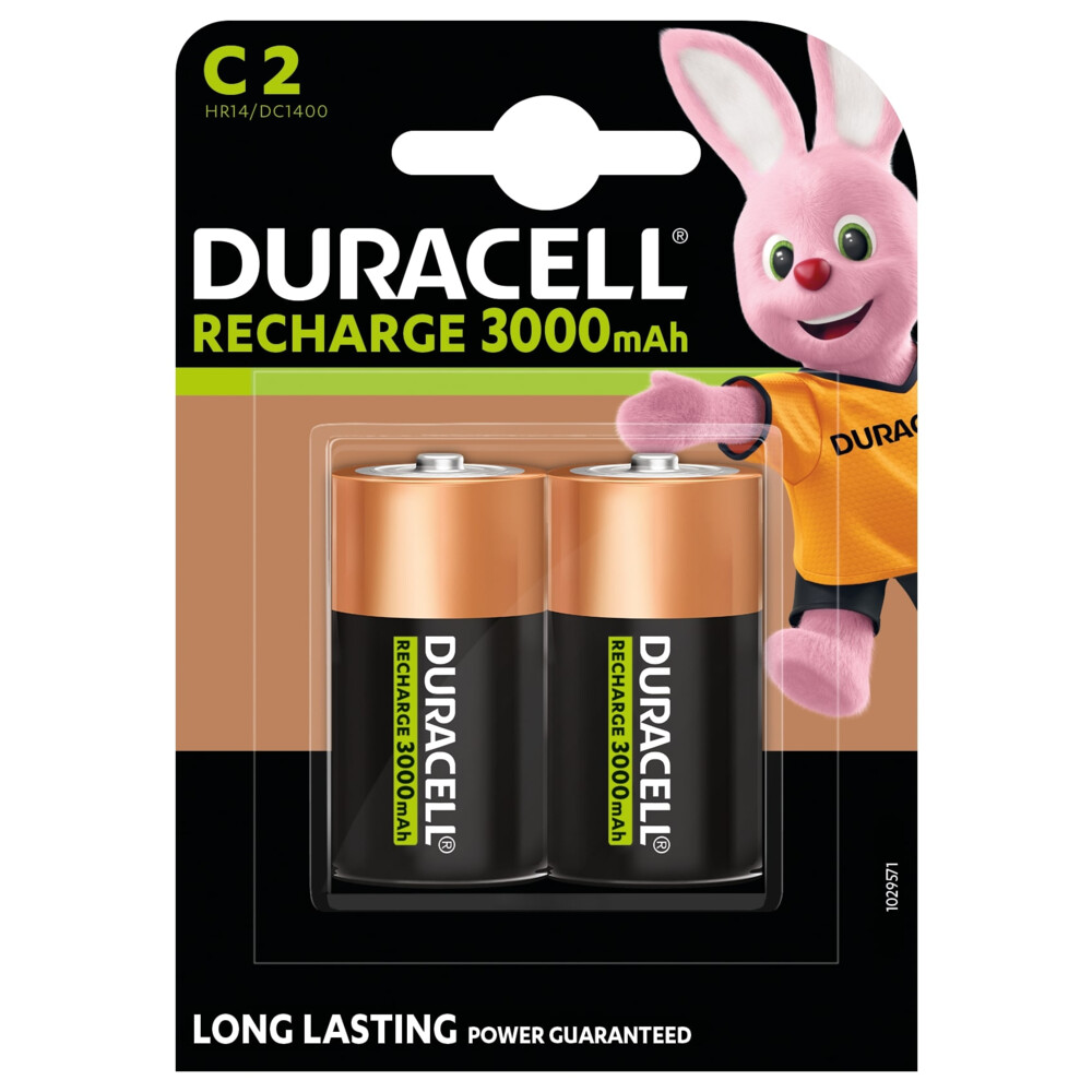 2x Duracell Oplaadbare Batterijen Ultra C 2 Stuks
