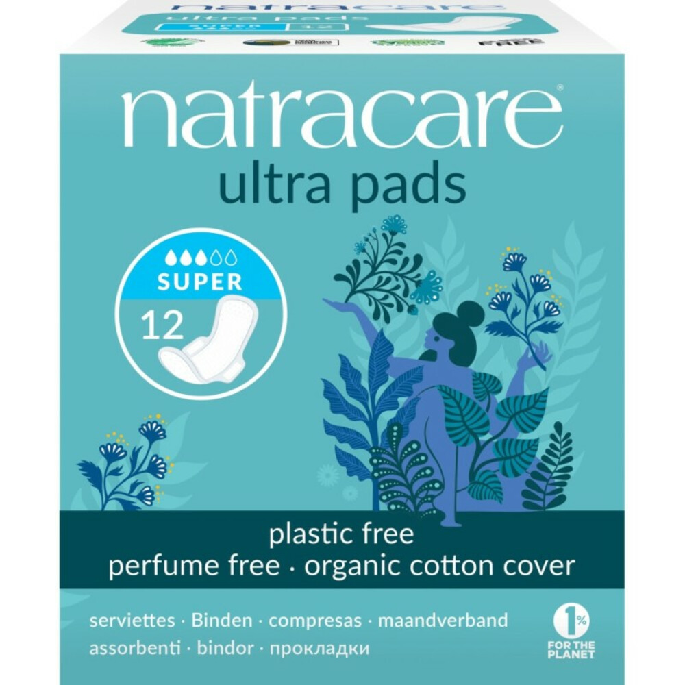 Natracare Maandverband Ultra Pads Super met Vleugels 12 stuks