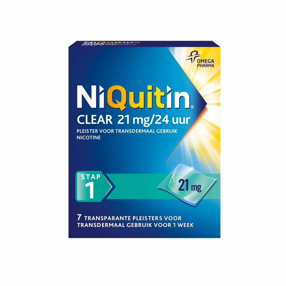 Niquitin Clear 21mg Stap 1 7stuks
