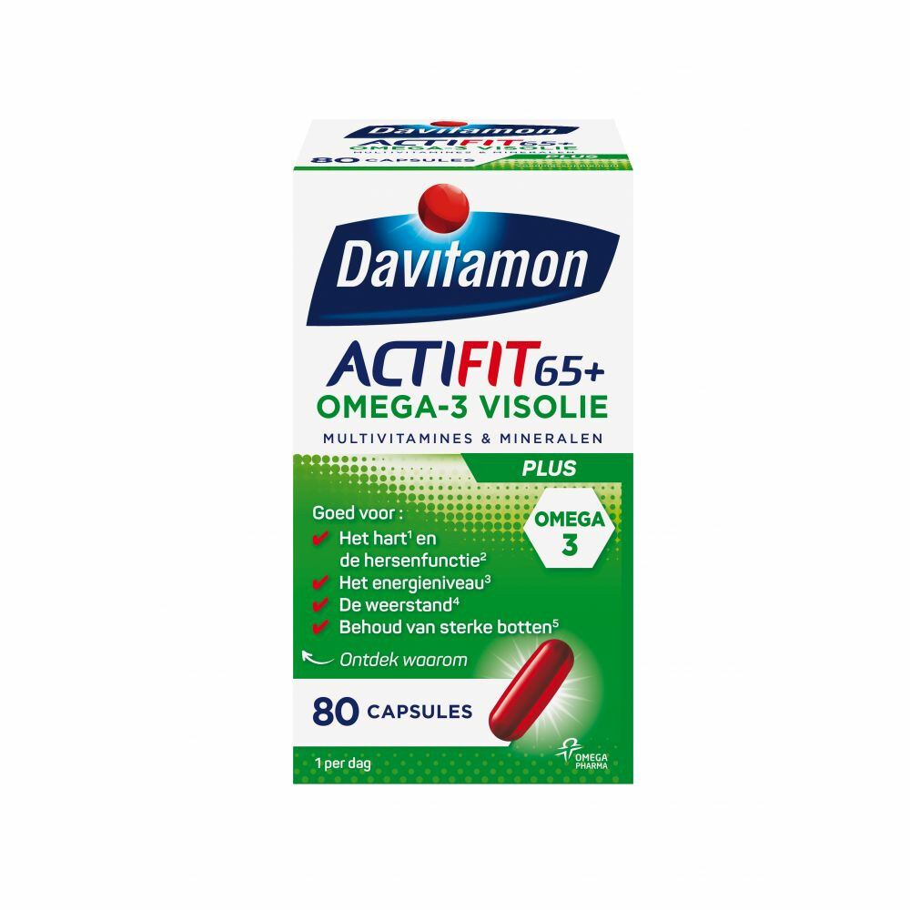 2x Davitamon Actifit 65+ Omega-3 Visolie 80 capsules