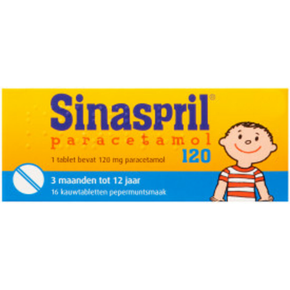 Sinaspril Paracetamol 120mg kauwtabletten 16tab
