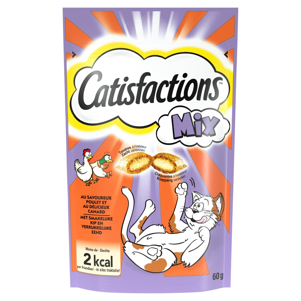 Catisfactions Mix Kip en Eend kattensnoep per verpakking