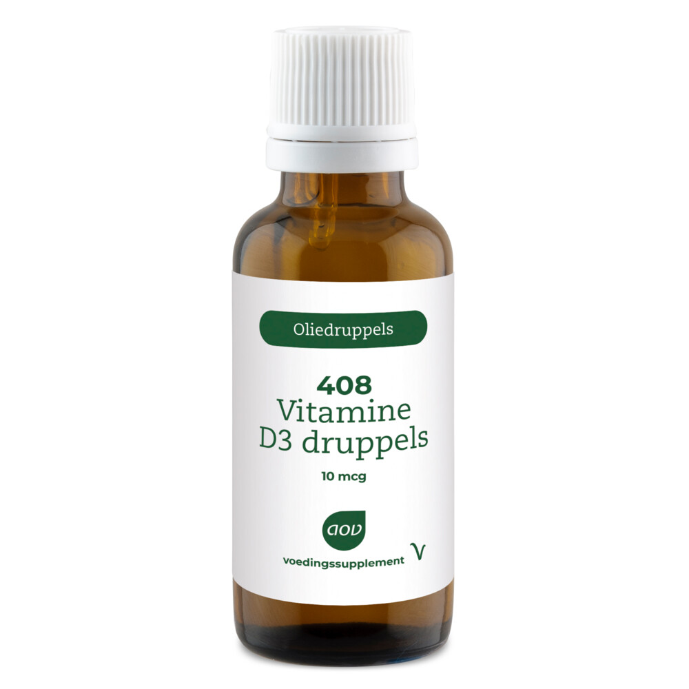 AOV Voedingssupplementen 408 Vitamine D3 Druppels 10 mcg (400 IE) 25 ml
