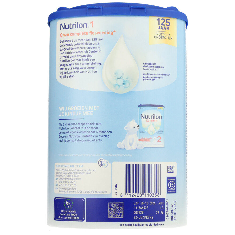 Nutrilon Content Zuigelingenvoeding 1 800 gr, foto 6