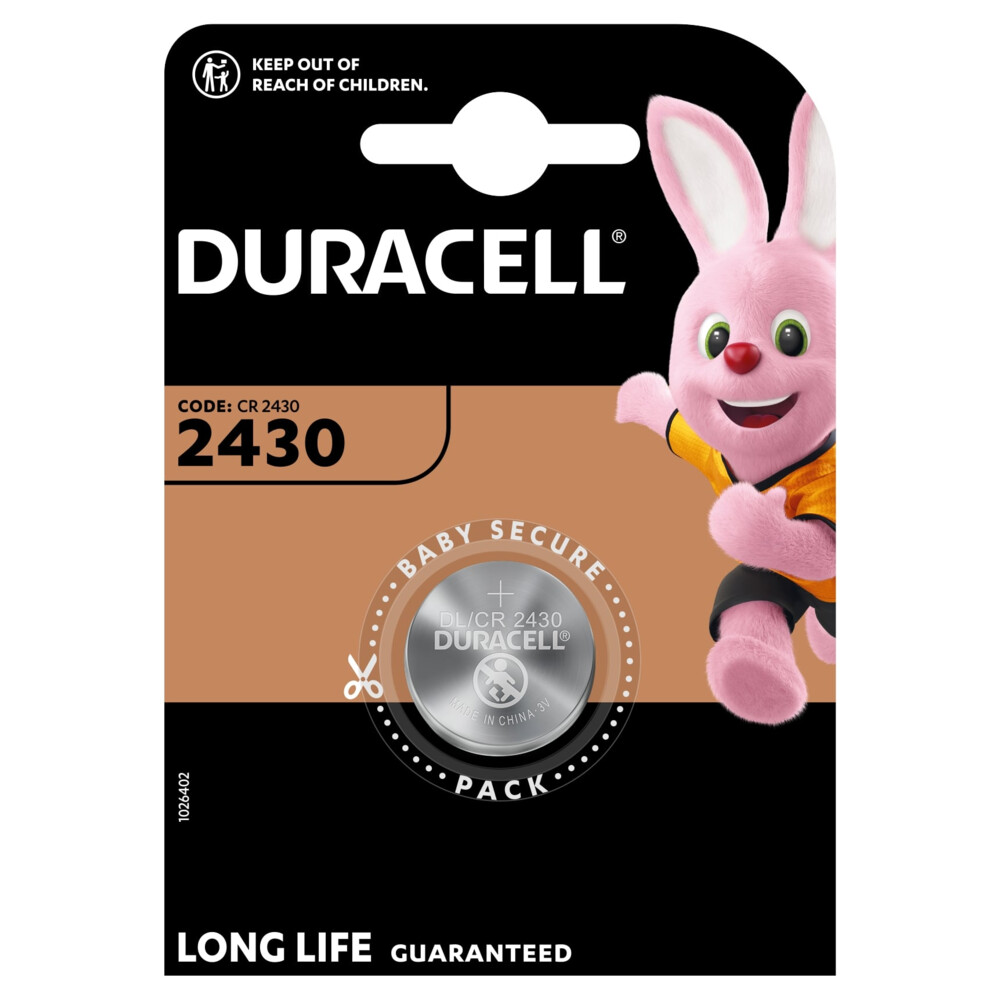 5x Duracell Knoopcel Batterij 2430 Lithium