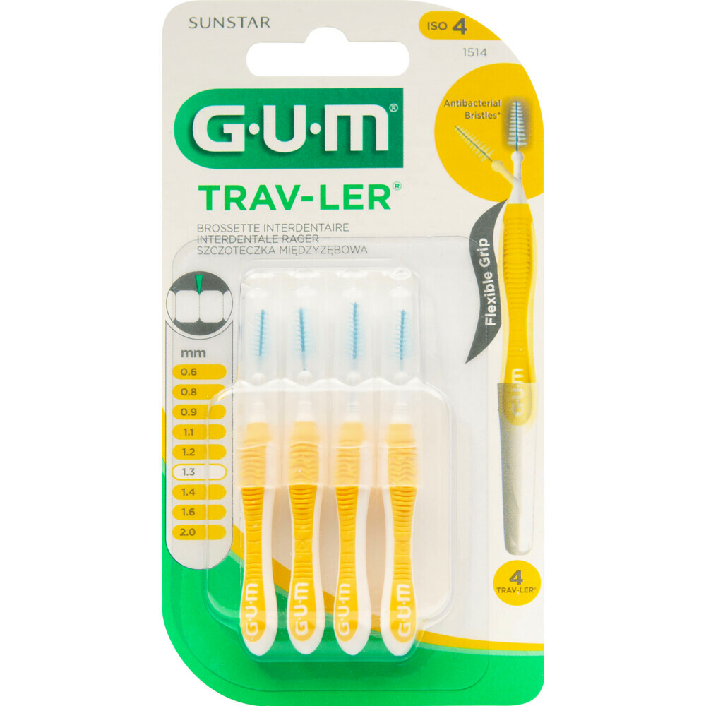 1+1 gratis: GUM Trav-Ler Ragers Geel 1.3mm 4 stuks