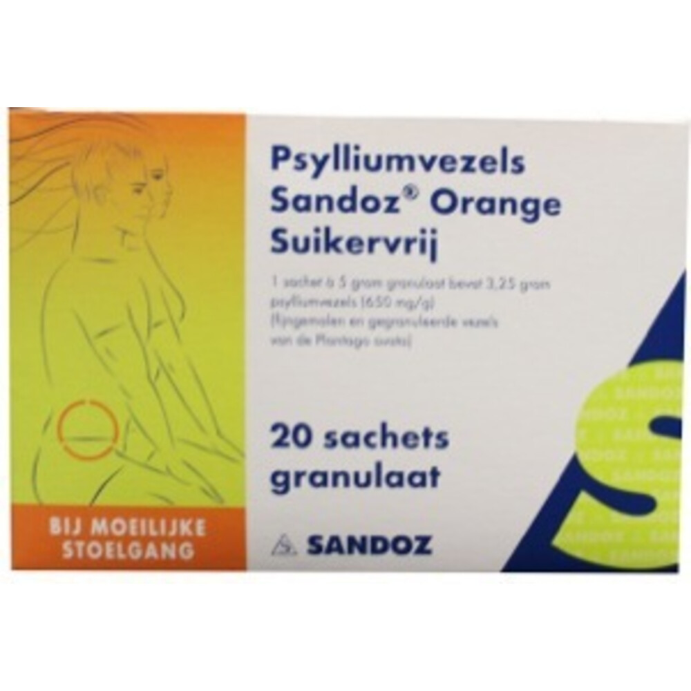 Sandoz Psylliumvezels Granulaat Suikervrij 20 Sachets Plein Nl