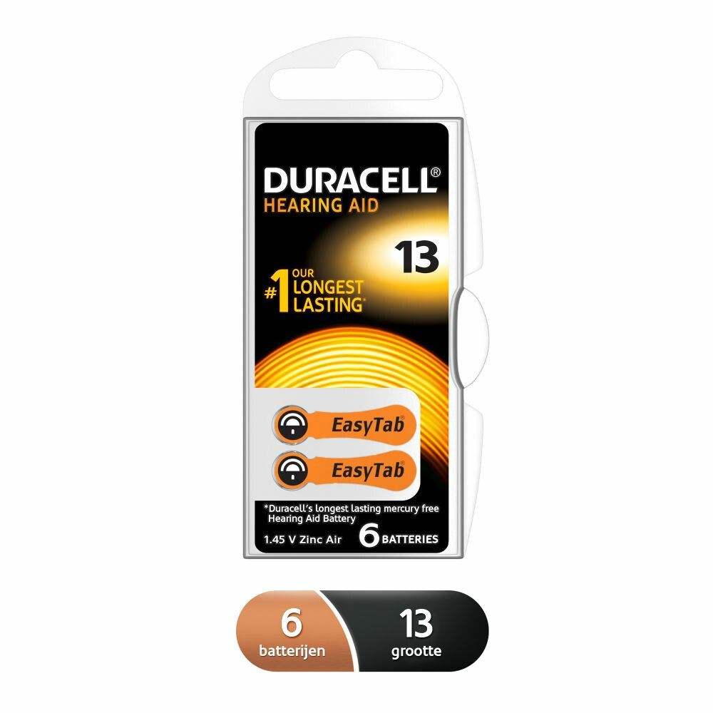 Duracell Hearing Aid 13 Batterij 6st