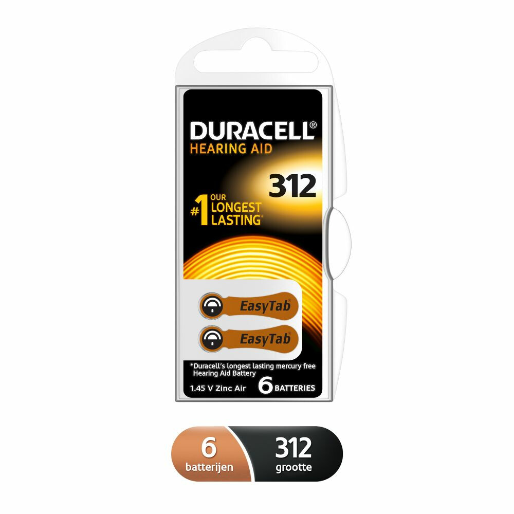Duracell Hearing Aid 312 Batterij 6stuks