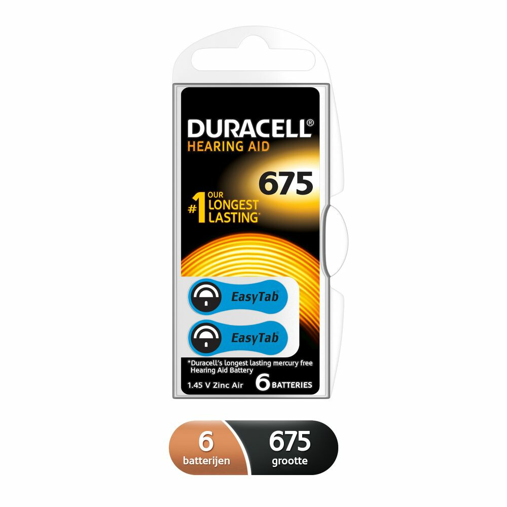 Duracell Hearing Aid 675 Batterij 6st