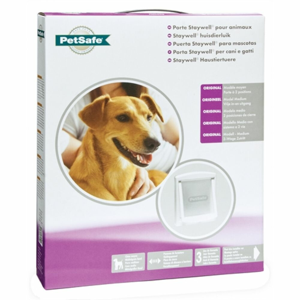 Petsafe 740 hondenluikje medium wit-transparant