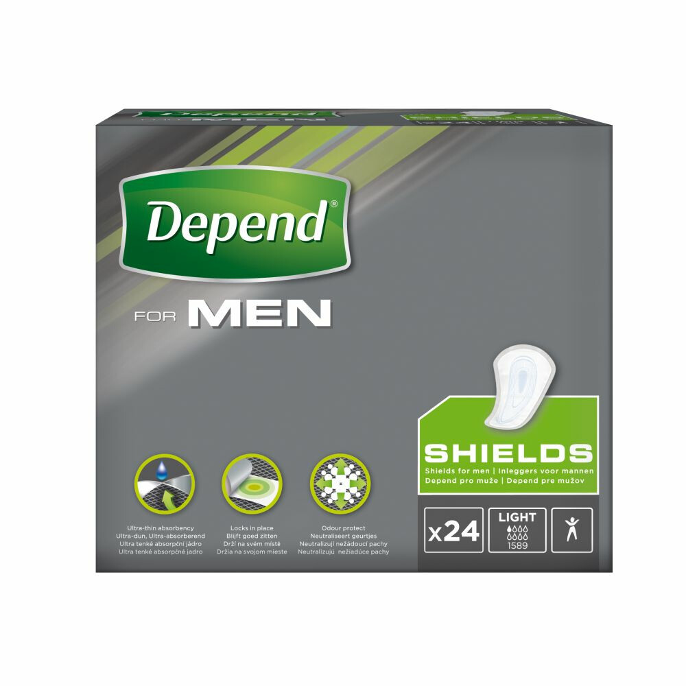 12x Depend for Men Shields 24 stuks