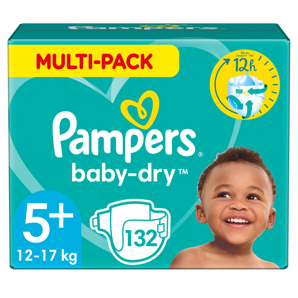 Sportman strategie Voorbijgaand Pampers Baby Dry Luiers Maat 5+ (12-17 kg) 132 stuks | Plein.nl
