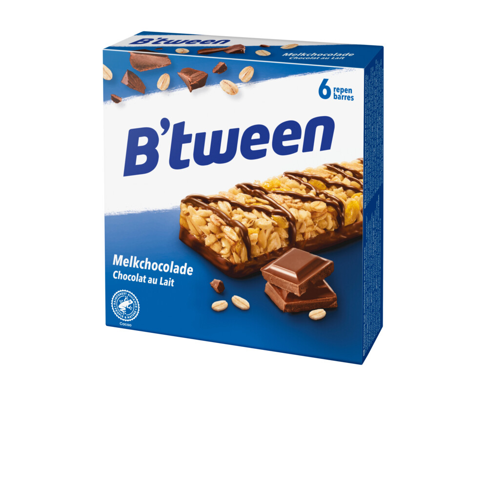 Hero B'tween Mueslireep Melkchocolade 6x25 gr