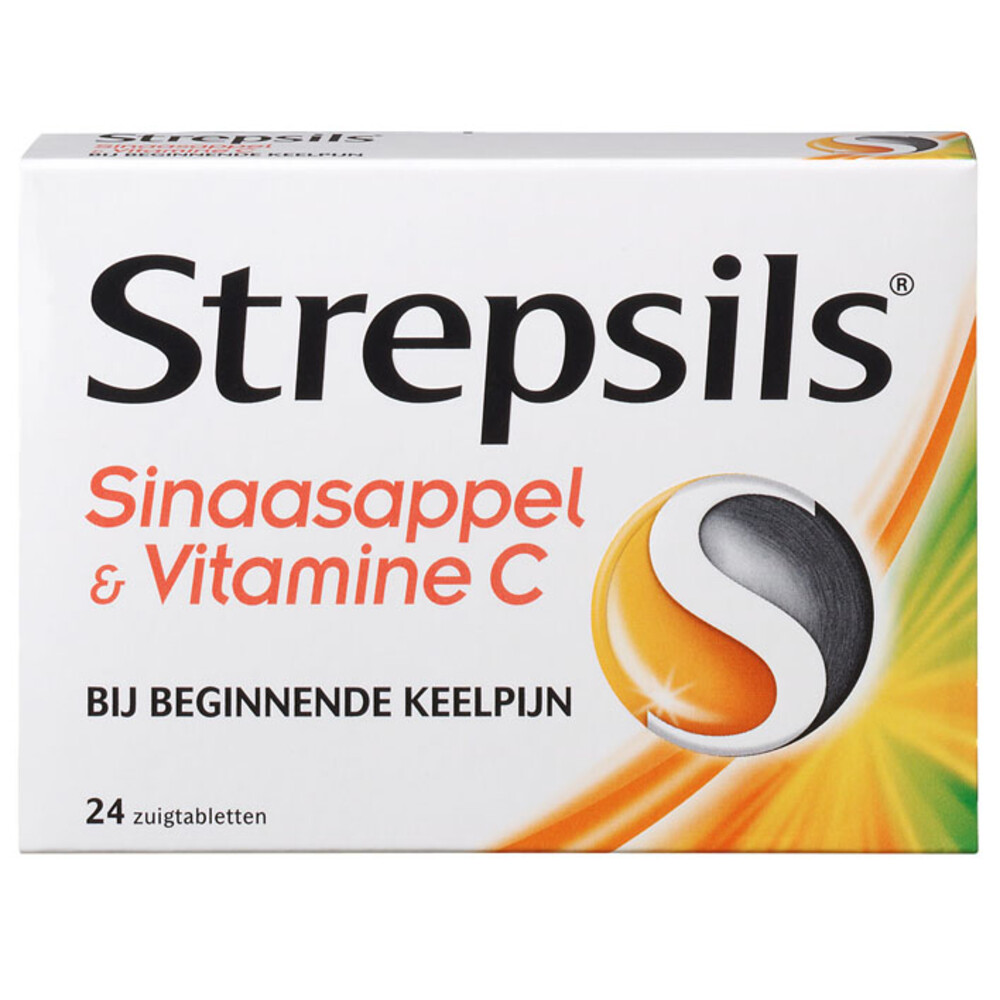 Strepsils Tabletten Sinaasappel + Vitamine C 24tab