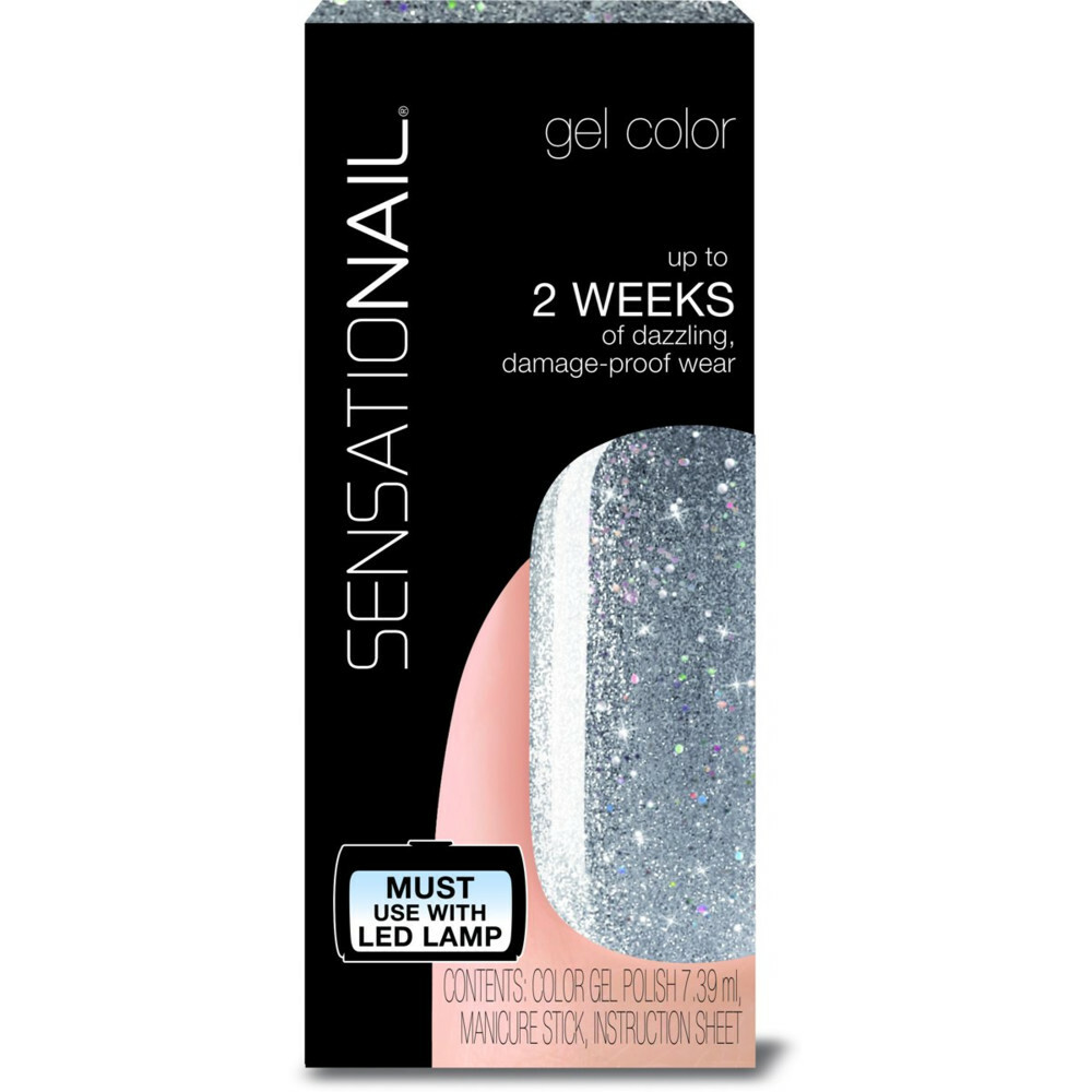 Sensationail Color Gel Polish Silver Glitter 7,36 ml Plein.nl
