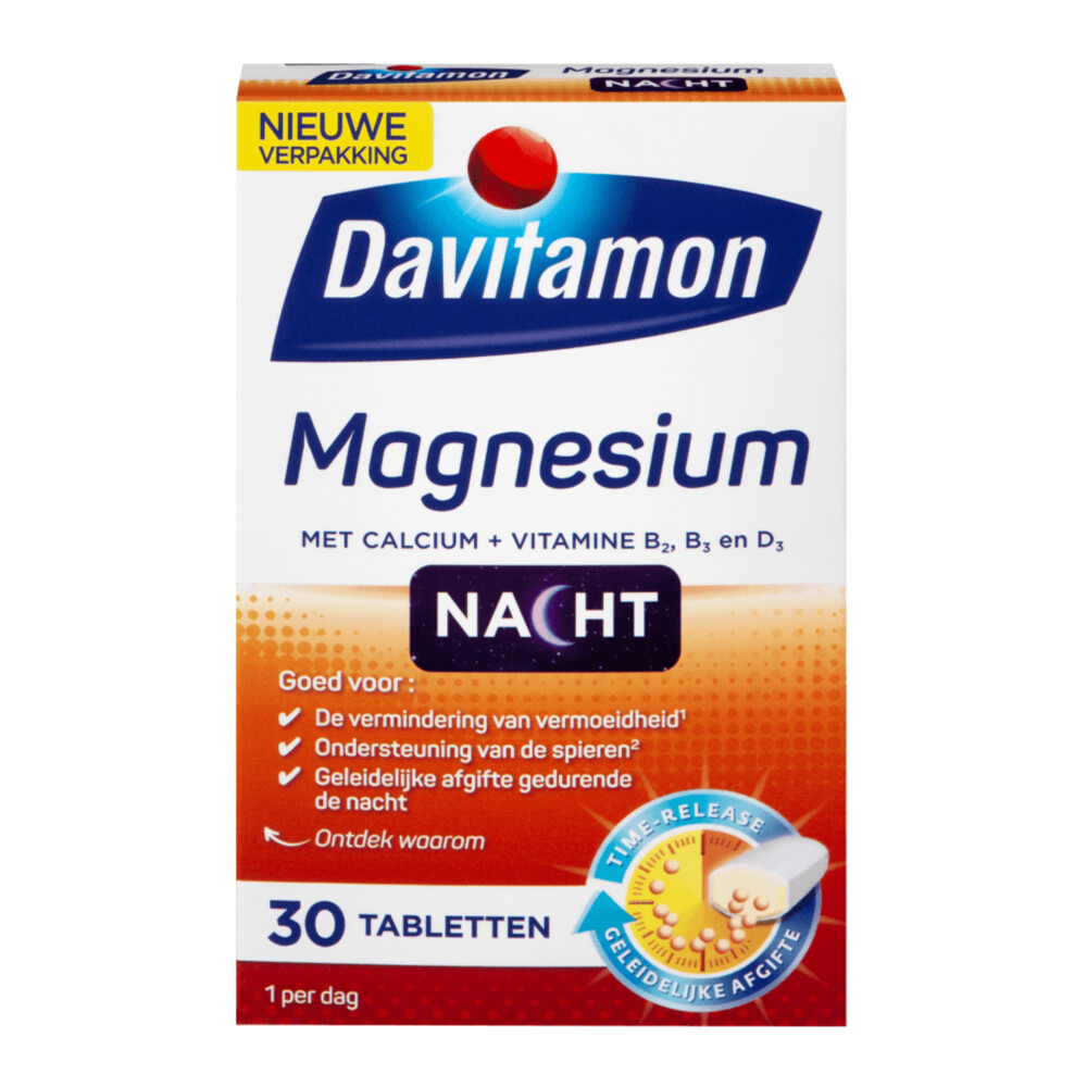 4x Davitamon Magnesium Voor de Nacht 30 tabletten