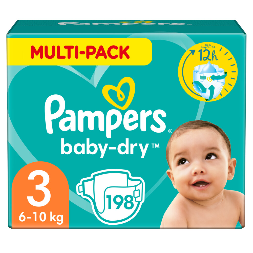 Pampers Baby-Dry Maandbox Maat 3 (Midi) 4-9 kg 198 Luiers
