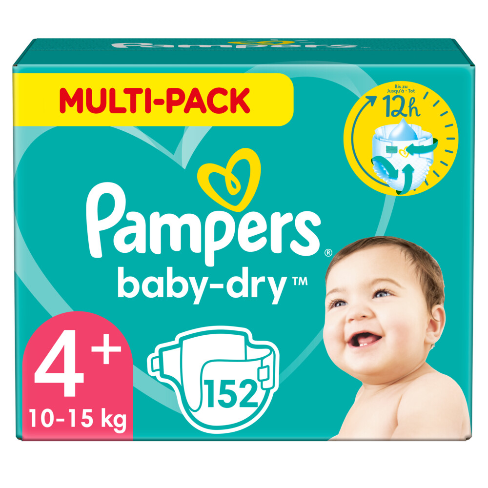 Pampers Baby-Dry Maandbox Maat 4+ (Maxi+) 9-20 kg 152 Luiers