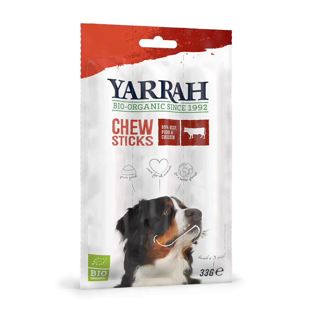 Yarrah biologische kauwstaafjes hond rund met zeew