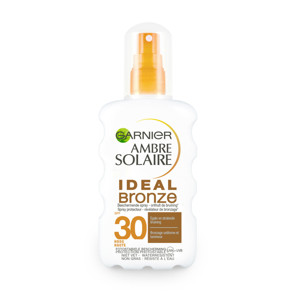 Pack De 2 Sprays Solaires Garnier Ambre Solaire Idéal Bronze - SPF 20, Protection UVA, 2x200ml, Pour Tout Type De Peau