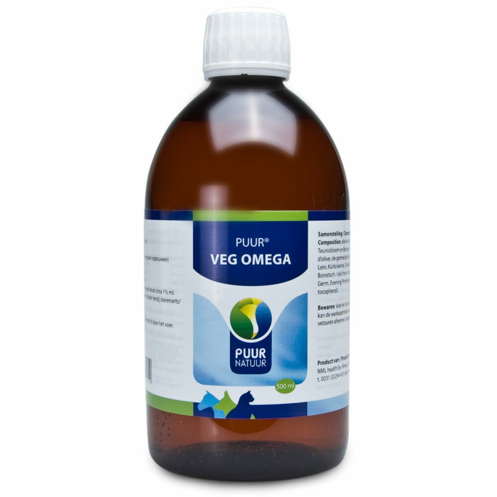 Puur Natuur Vegetarische omega paard kat hond 500ml