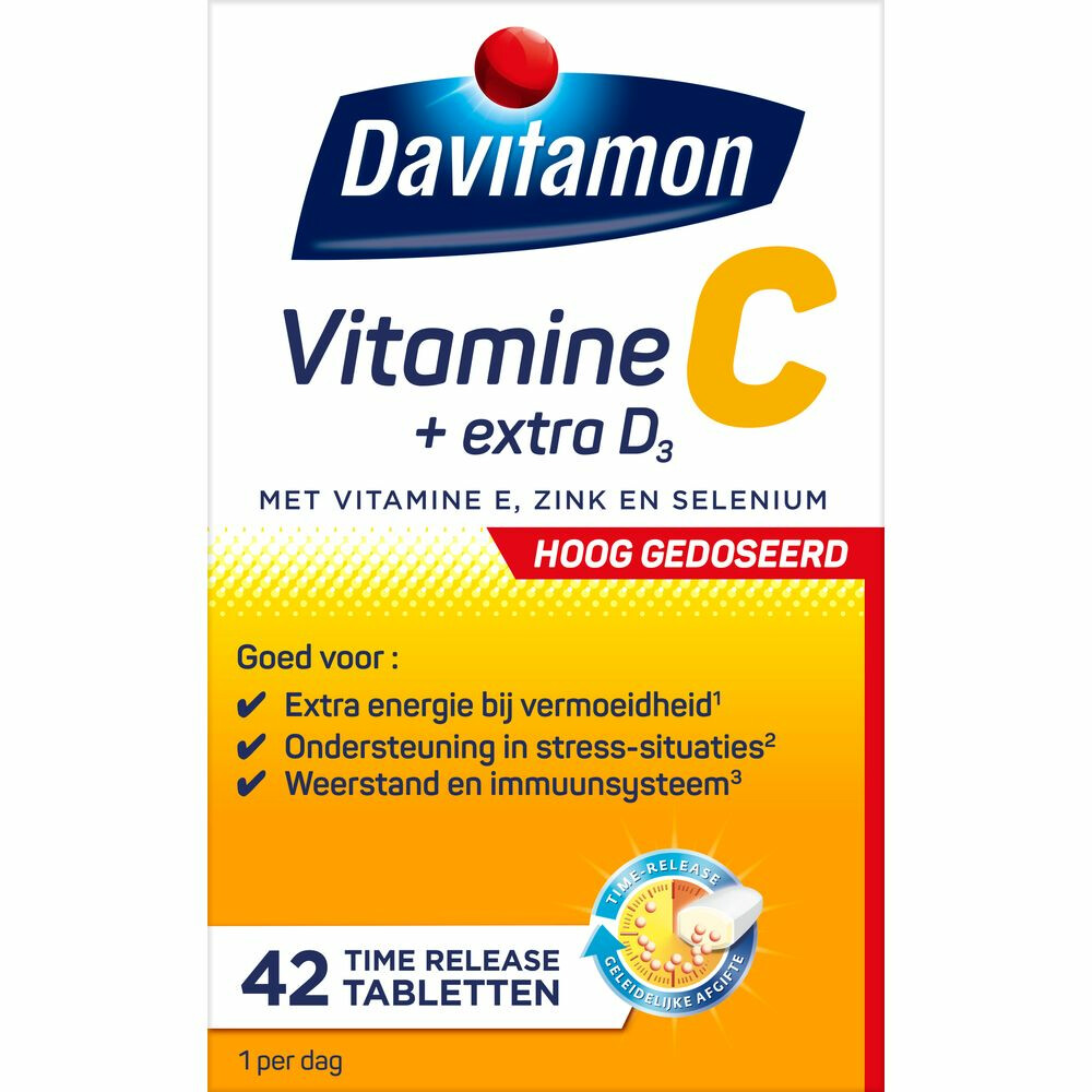 4x Davitamon Vitamine C Hoog Gedoseerd + Extra D3 42 tabletten