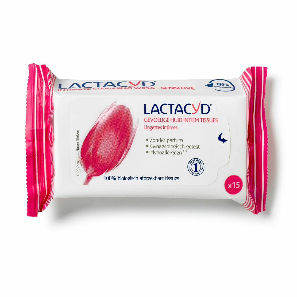 2x Lactacyd Tissues Gevoelige Huid 15 stuks