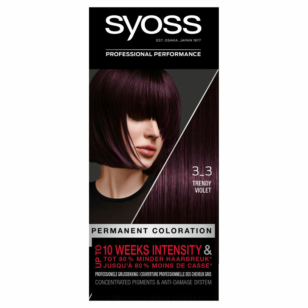 3x Syoss Baseline Haarverf 3-3 Trendy Violet