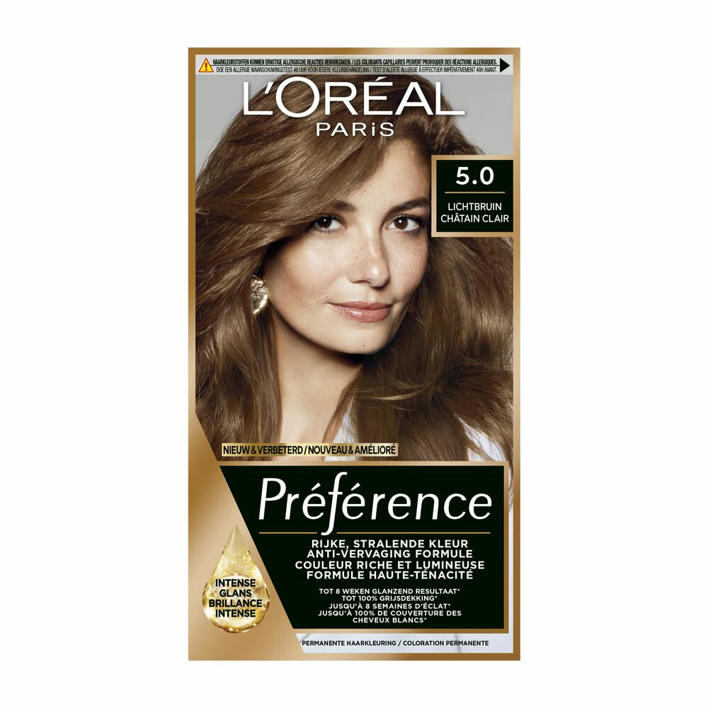 Verkleuren Productie En team L'Oréal Preference Haarkleuring 05 Bruges - Lichtbruin | Plein.nl