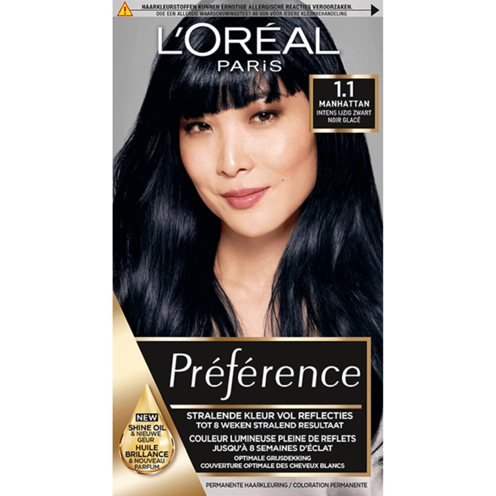 Autonomie Lift vervolging L'Oréal Preference Haarkleuring 1.1 Manhattan - Intens IJzig Zwart |  Plein.nl