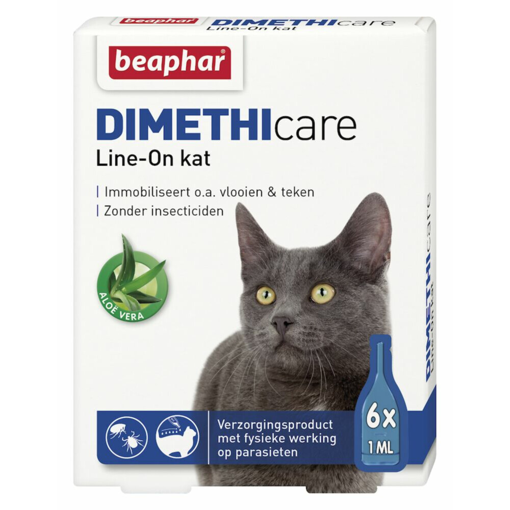 6x Beaphar DIMETHIcare Line-On Kat 6 x 1 ml