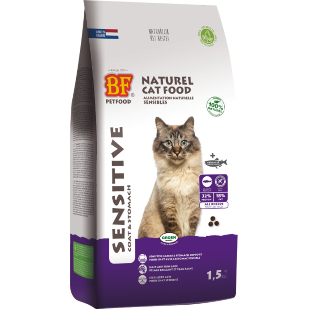 4x Biofood Kattenvoer Sensitive Graanvrij 1,5 kg