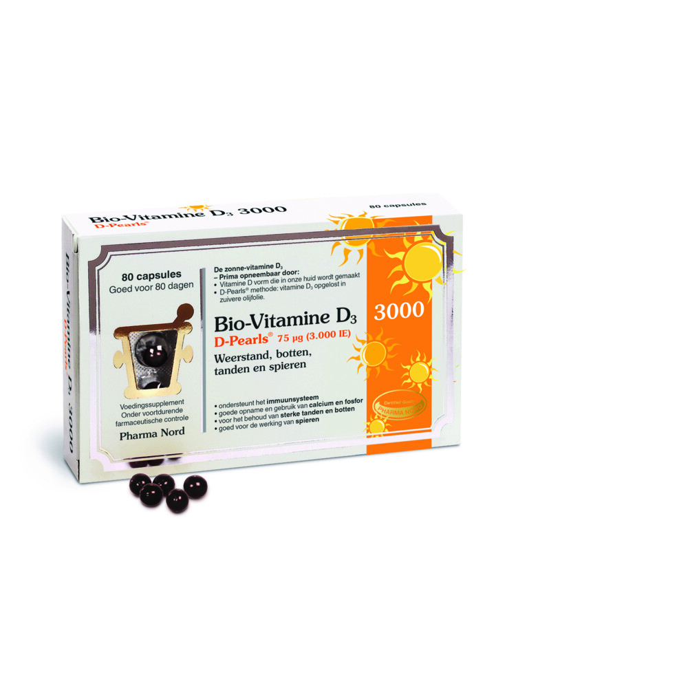 web Intens Afleiding Pharma Nord Bio Vitamine D3 Pearls 75 µg 80 capsules | Plein.nl