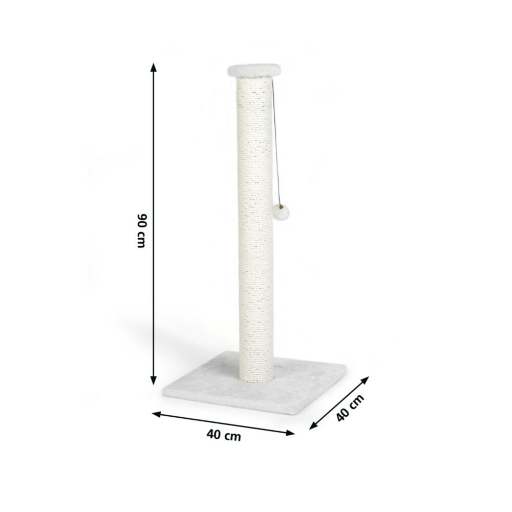 Tiragraffi Per Gatti Beeztees Serpa - Torre Alta 90 Cm, Con Giocattolo, Colore Bianco