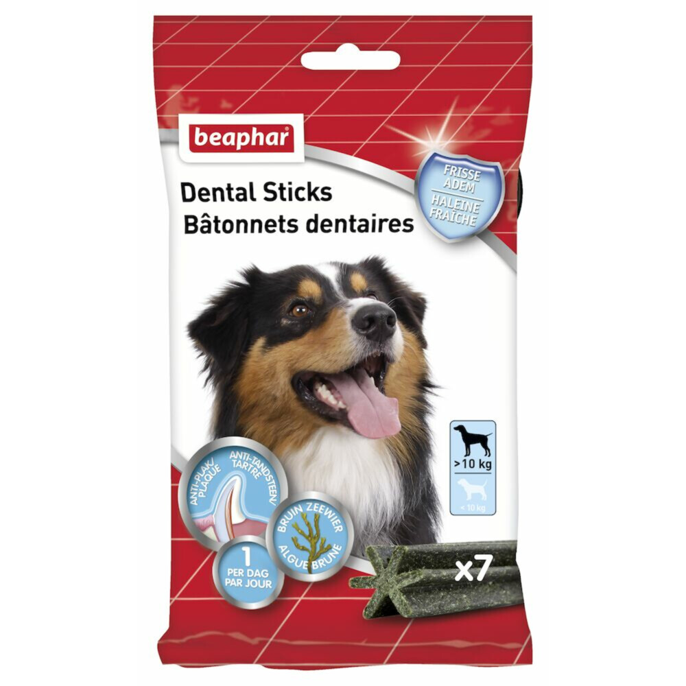 Beaphar Dental Sticks Middel-Grote Hond 182 g 7 stuks Hondenvoer