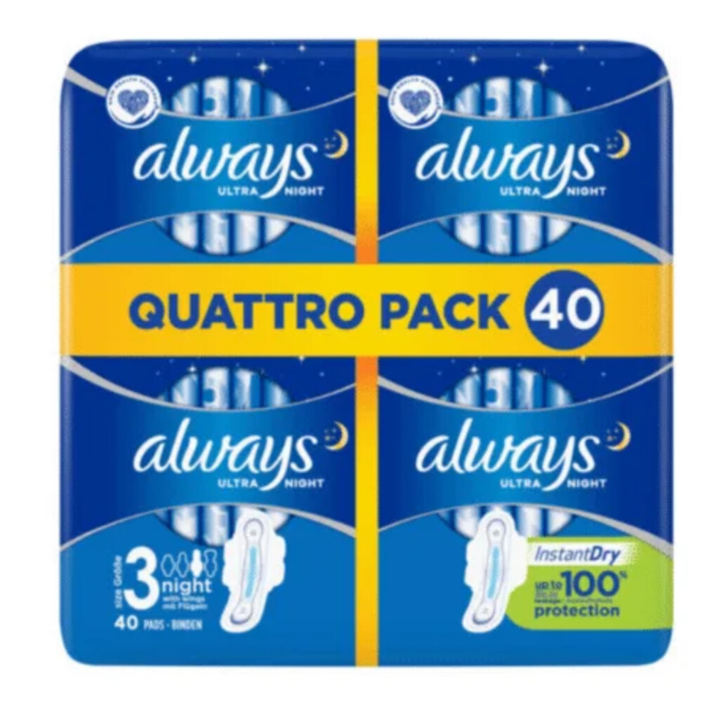 3+2 gratis: Always Maandverband Ultra Night 40 stuks