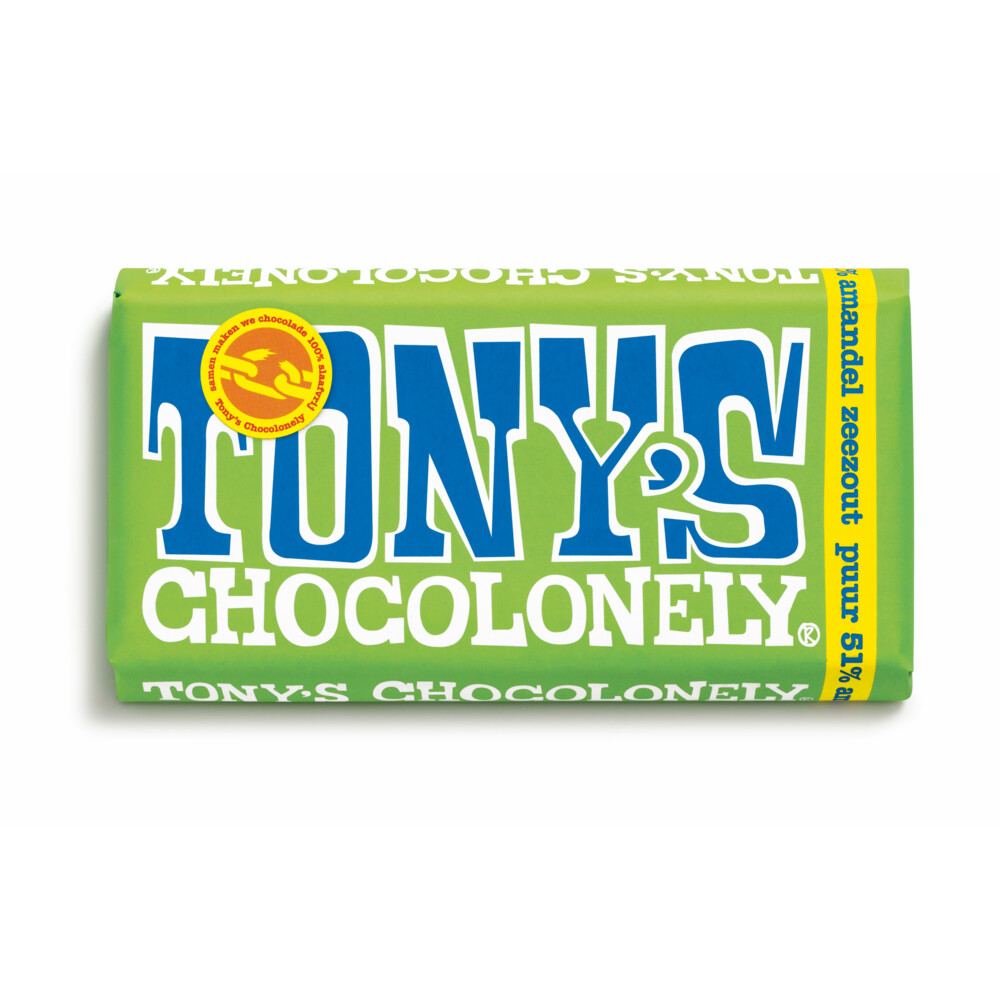 Tony's Chocolonely Puur Amandel Zeezout 180 gr