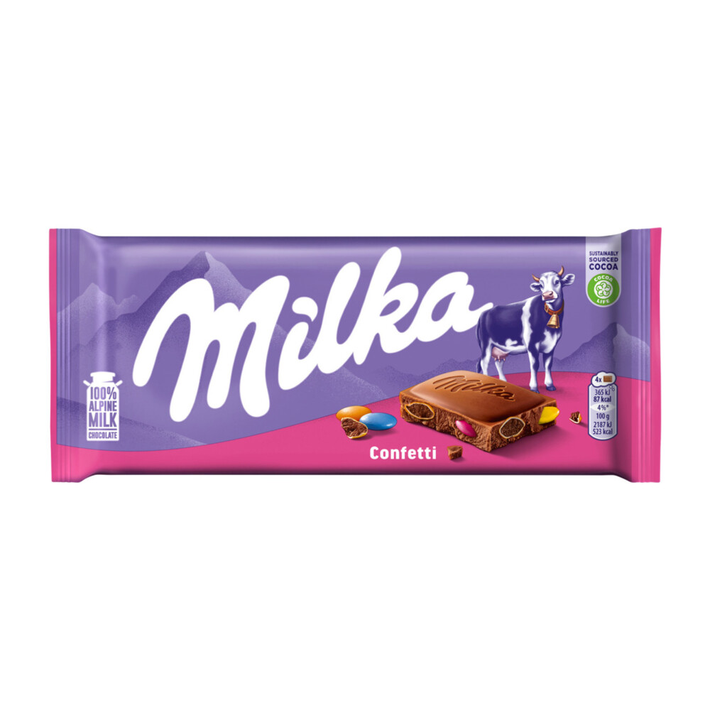 Milka Chocoladereep Confetti 100 gr