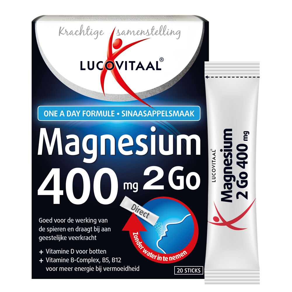 Lucovitaal Magnesium 400mg 2Go 20 sachets Plein.nl