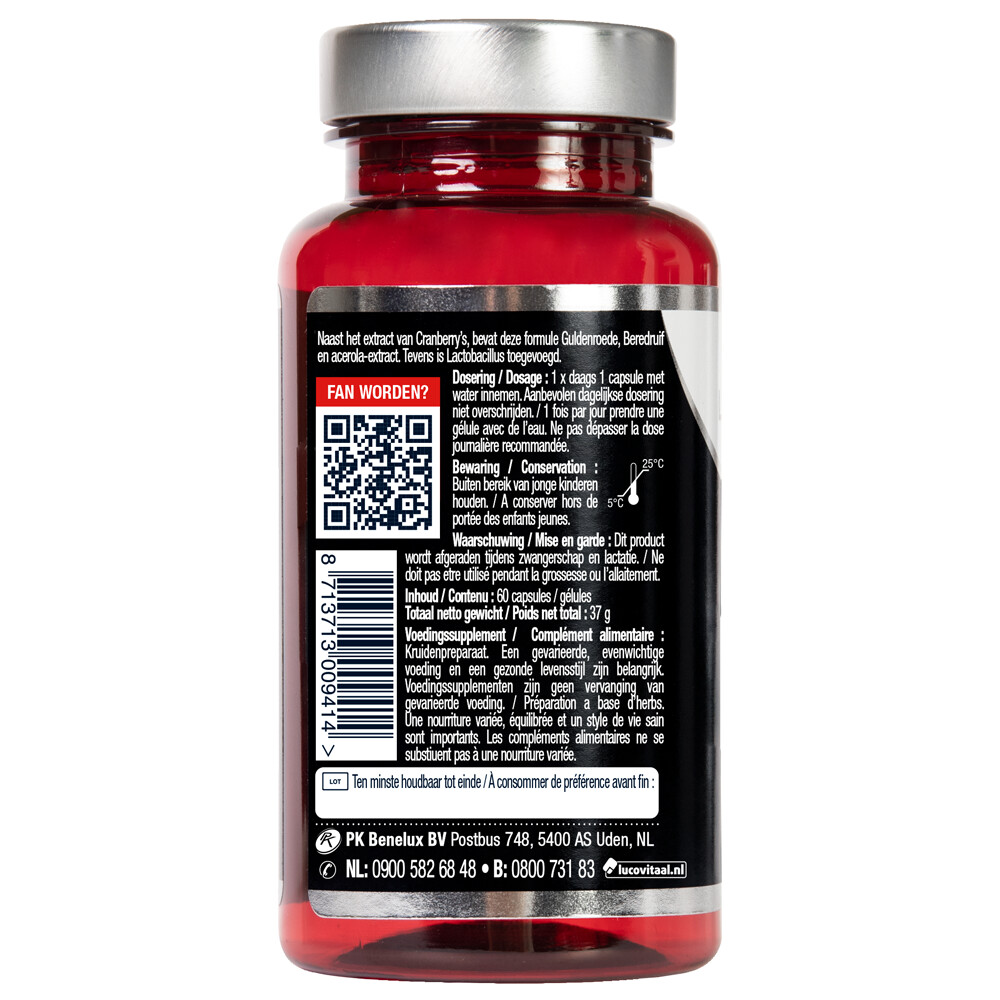 Lucovitaal Cranberry Xtra 60 capsules Plein.nl