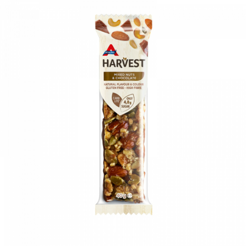 Atkins Reep Harvest Mixed Nuts & Chocolate 40 gr Plein.nl